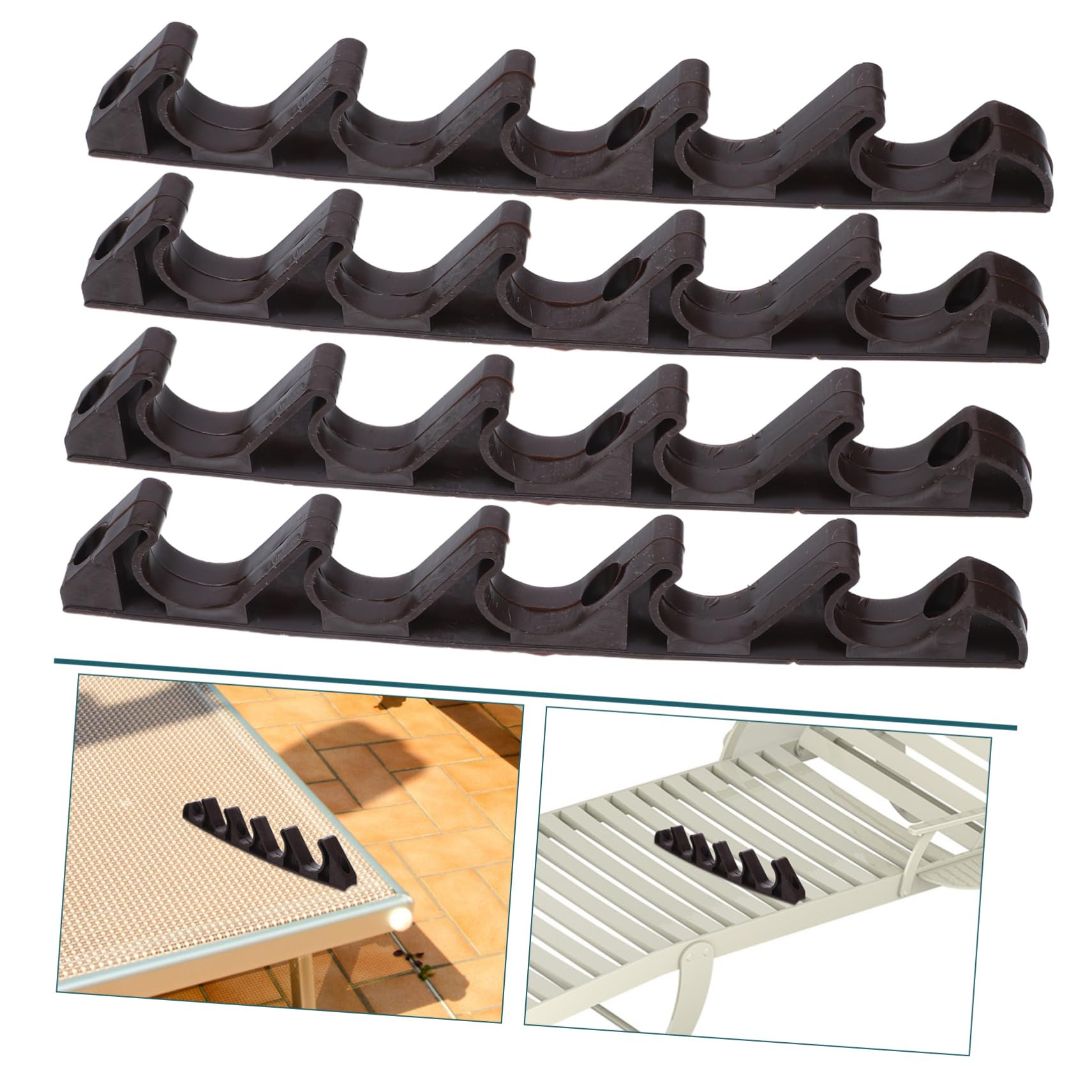 8 Soportes de Nylon para Sillas de Jardín Exterior Diseño de Cinco Dientes y Ajuste de Cinco Posiciones, Resistentes al Clima para Aventuras al Aire Libre