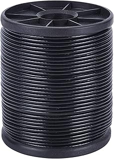 BENECREAT 43.5 Yard/40m 304 Stainless Steel Black Vinyl Coated Wire Rope (Coated OD, 2mm), 7x7 Strands Stainless Wire Rops for Indoor Outdoor Hanging Decoration