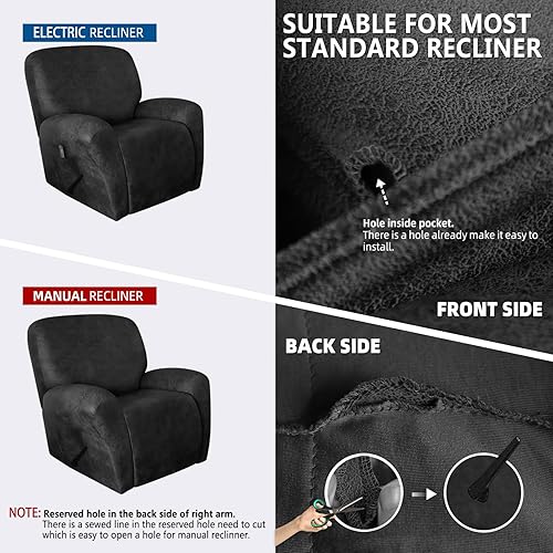 Vista 271 de molasofa Fundas de cuero para sillas reclinables, fundas para sillas reclinables grandes para silla reclinable, 4 piezas, fundas lavables que se