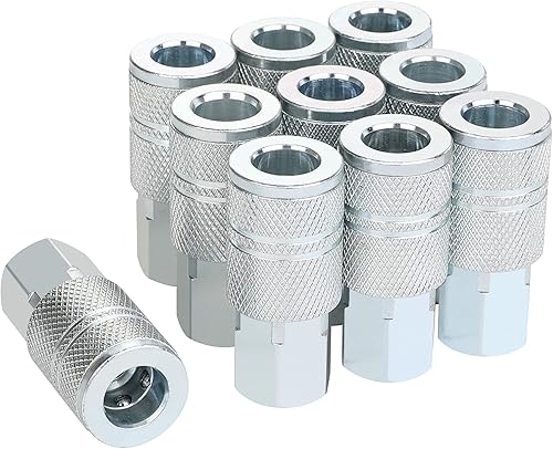 Accesorios de aire de alto flujo 38, acoplador industrial tipo M, tamaño de flujo de 38 pulgadas, Tamaño de rosca hembra de 38 pulgadas, Material de disponible en Yaxa El Salvador