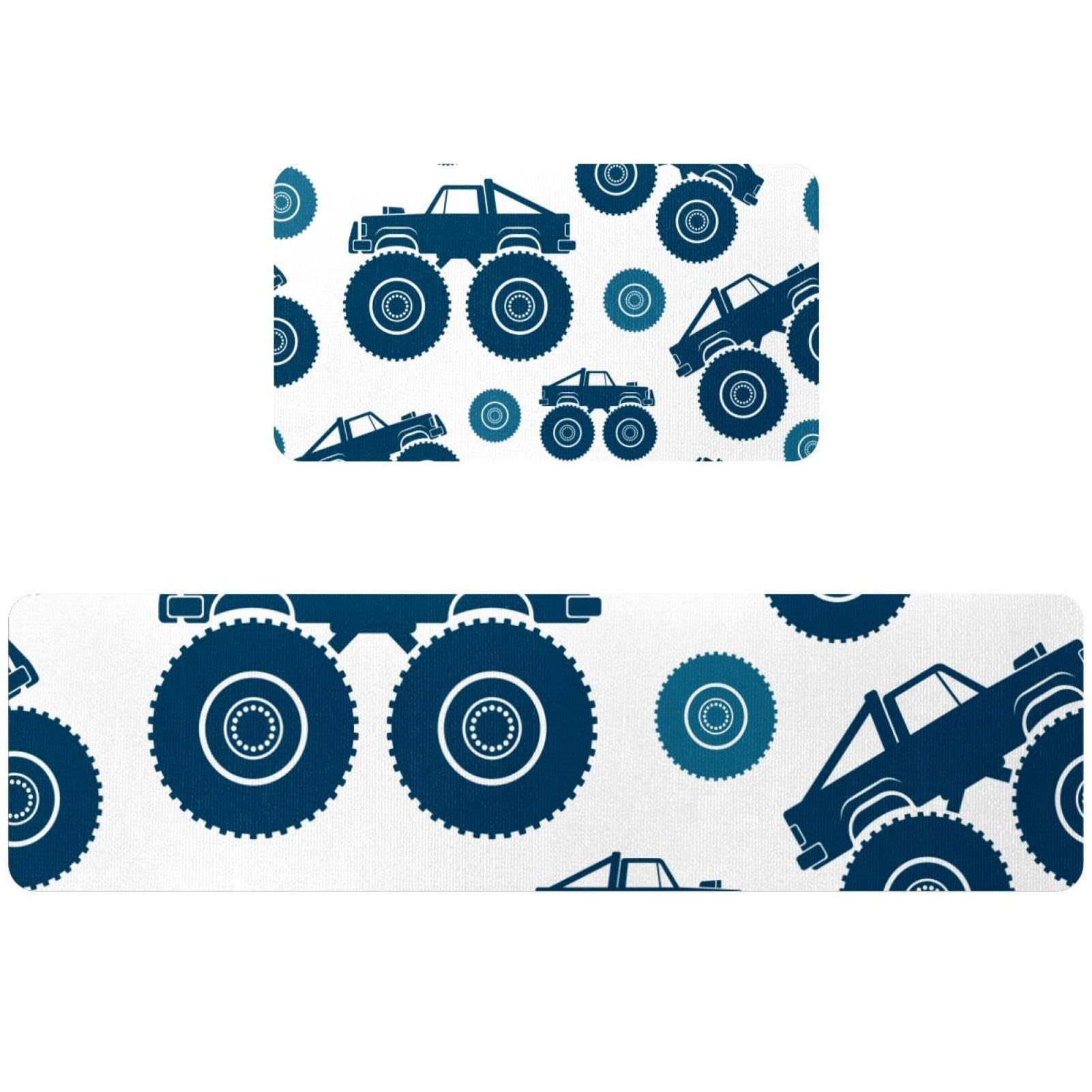 Tapis de cuisine Monster Truck antidérapant lavable lot de 2 absorbant couloir