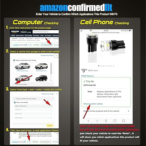 Miniatura 8 de Bombilla LED de 12 V DE3175 DE3175LL de 1.142 in, 1.181 in, 1.220 in, festoon 3175 DE3022 DE3021 3022 3021, blanco, 160 lúmenes320 lm para