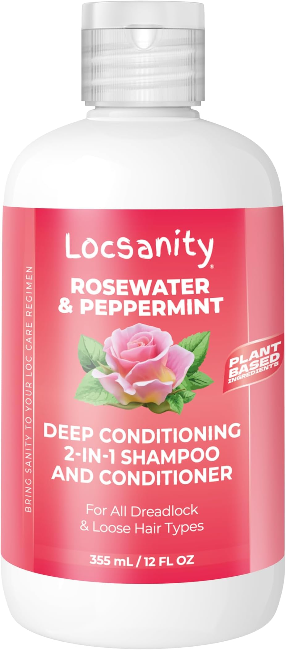 - Shampoo and Conditioner for Dreadlocks - Locsanity Rosewater Peppermint 2-in-1 Sulfate-Free Formula - Moisturizing & Strengthening for Locs, Microlocs & Natural Hair (12 fl oz)