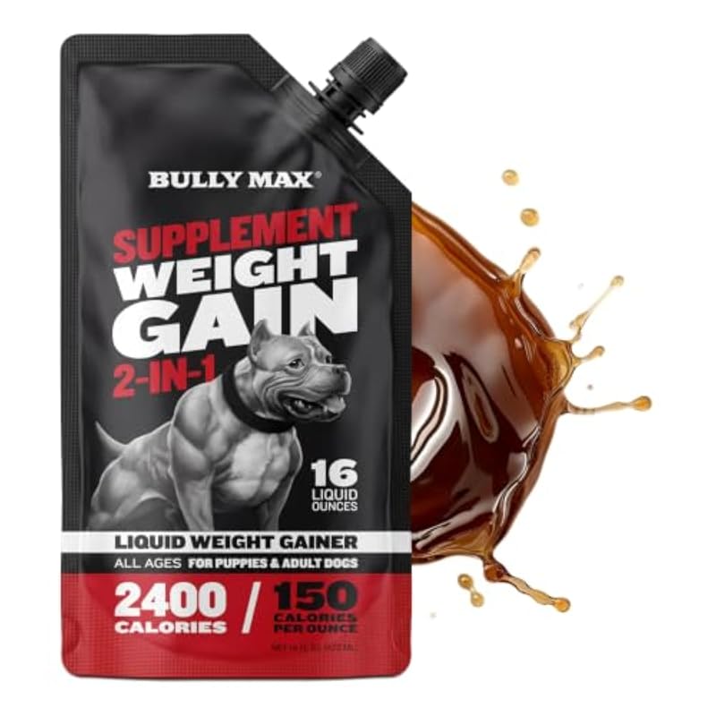 Suplemento Multivitamínico Líquido para Ganho de Peso de Cães Bully Max com Proteína de Whey e Ômega-3, 240 mL