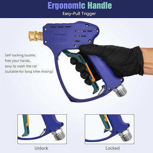 Miniatura 3 de YeewayVeh Cañón de espuma, lavadora a presión con conector de 14 pulgadas y botella de 1 litro, lanza de espuma de nieve y boquilla de orificio