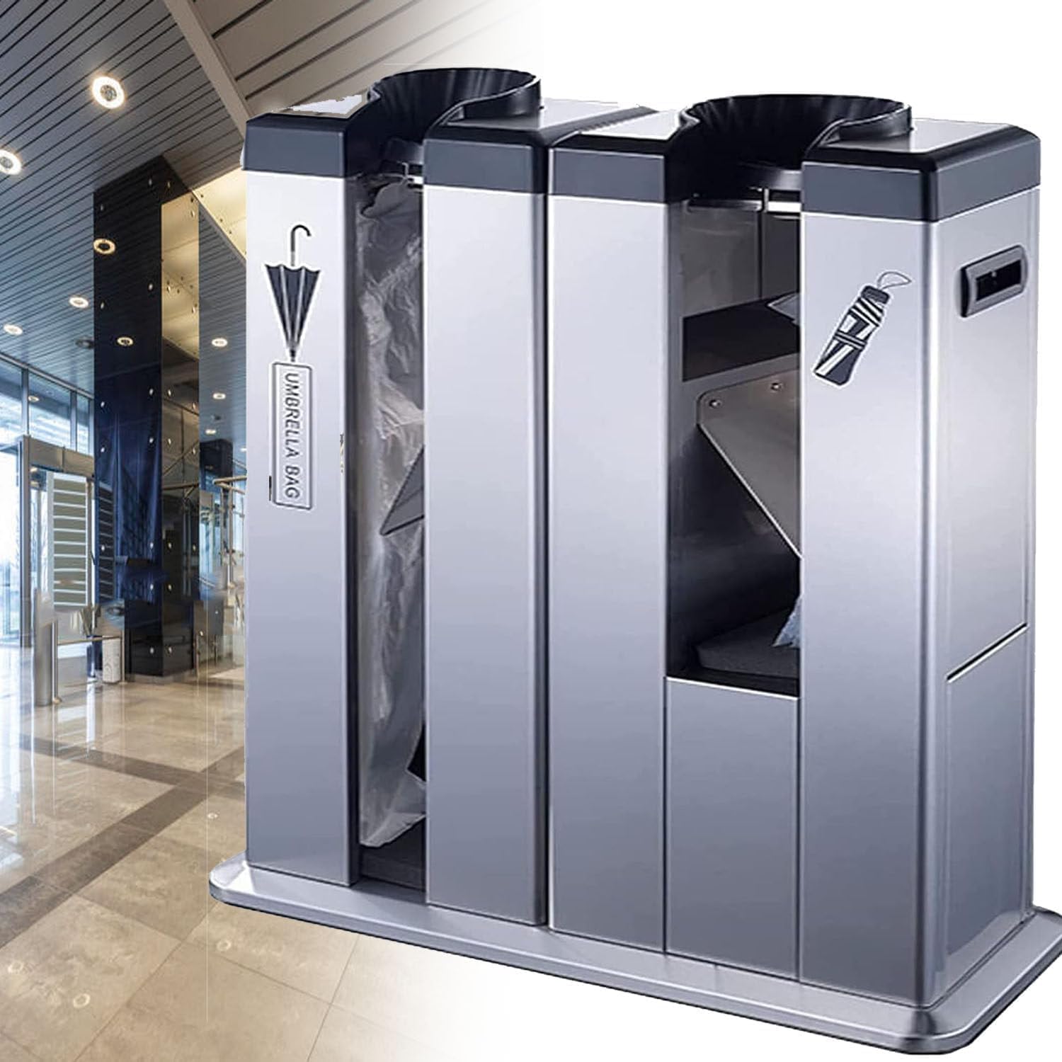 Machine Automatique d'emballage de parapluies humides à Double Fente, incluant 500 Sacs Longs et 500 Sacs Courts, Support pour Usage Professionnel