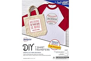 Avery Printable Stretchable Heat Transfer Paper for Light Fabrics