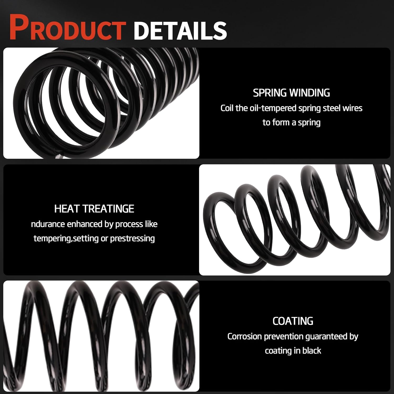 Rear Left & Right Suspension Coil Spring Set Compatible with Ela-ntra 2007 2008 2009 2010 L4 2.0L, Replace# 81153 553502H101 553502H121 553502H221 2PCS