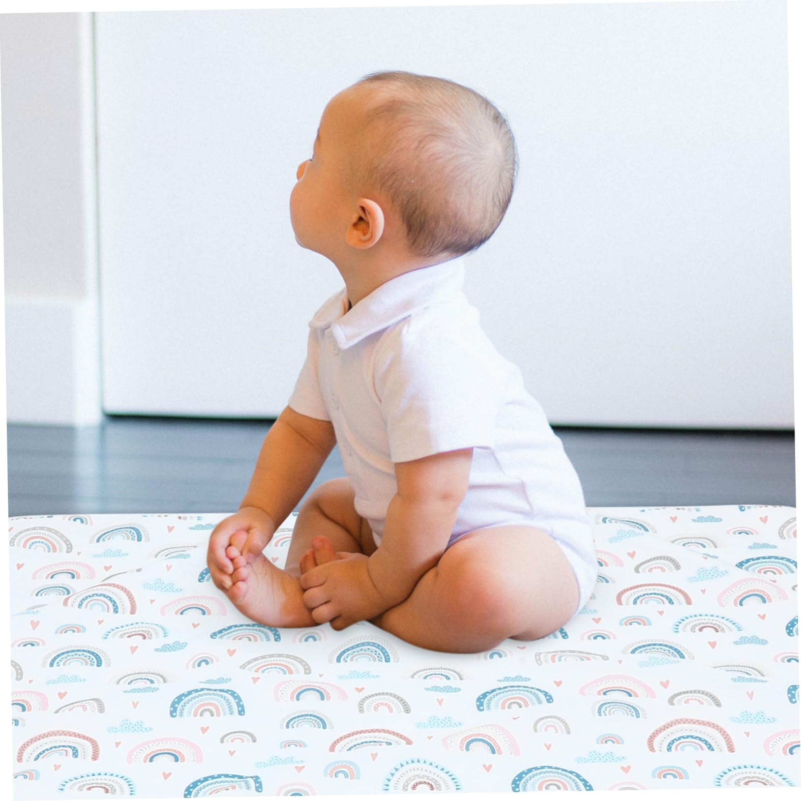 KOMBIUDA Tapis Sous Chaise Haute Et Tapis De Sol Antidérapant Pour Bébés Pratique Et Facile à Nettoyer Pour Repas Jeux Conception Mignonne Et Portable
