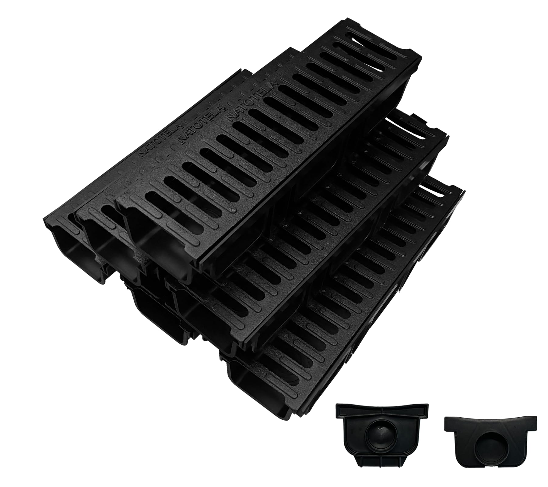 3m Entwässerungsrinne mit B125 Gussrost GJS belastbar bis 12,5 t - 500 x 140 x 100 mm - Bodenrinne Ablaufrinne für Garage Hofeinfahrt Parkplatz - Witterungsbeständig Robust Befahrbar Modular