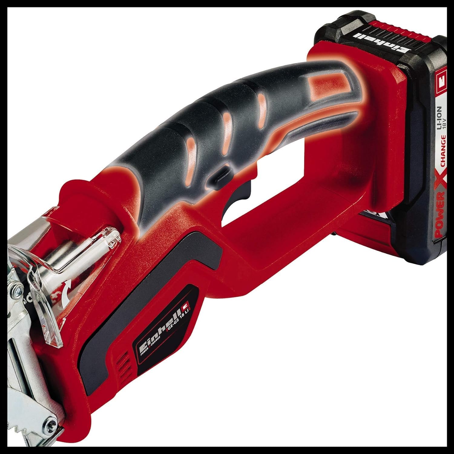 Einhell Akku-Astsäge GE-GS 18 Li – Solo Power X-Change (18 V, Sägeblattlänge 150 mm Qualitäts-Sägeblatt, werkzeugloser Sägeblattwechsel, abnehmbarer Astbügel, ohne Akku)