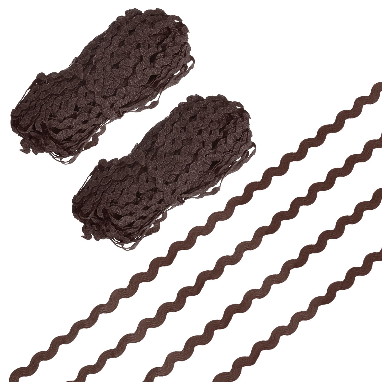 Ruban à franges Ric Rac 5mm café pour mercerie et loisirs créatifs DIY