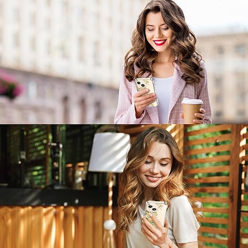 Miniatura 2 de ICEDIO Funda para iPhone 15+ Plus con protector de pantalla, transparente y con patrones de moda, diseñada para niñas y mujeres, funda protectora de