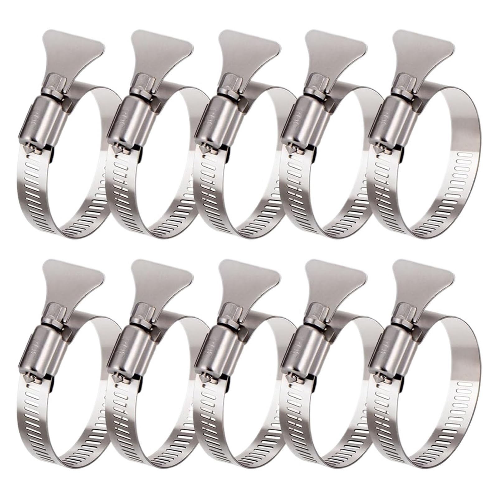 Nodrest 19-29Mm 10Pcs304 Stainless Steel Hose Clamp Adjustable Finger Key For 6-44Mm Pipes Automotive And Mechanical Applications