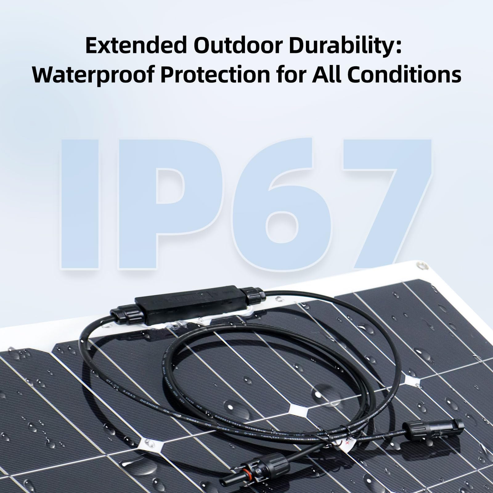 POWLAND Pannello solare flessibile da 100W, pannelli solari flessibili da 18V Pannello fotovoltaico mono flessibile per 12V Batterie, imbarcazioni, camper, cabine, furgoni, auto