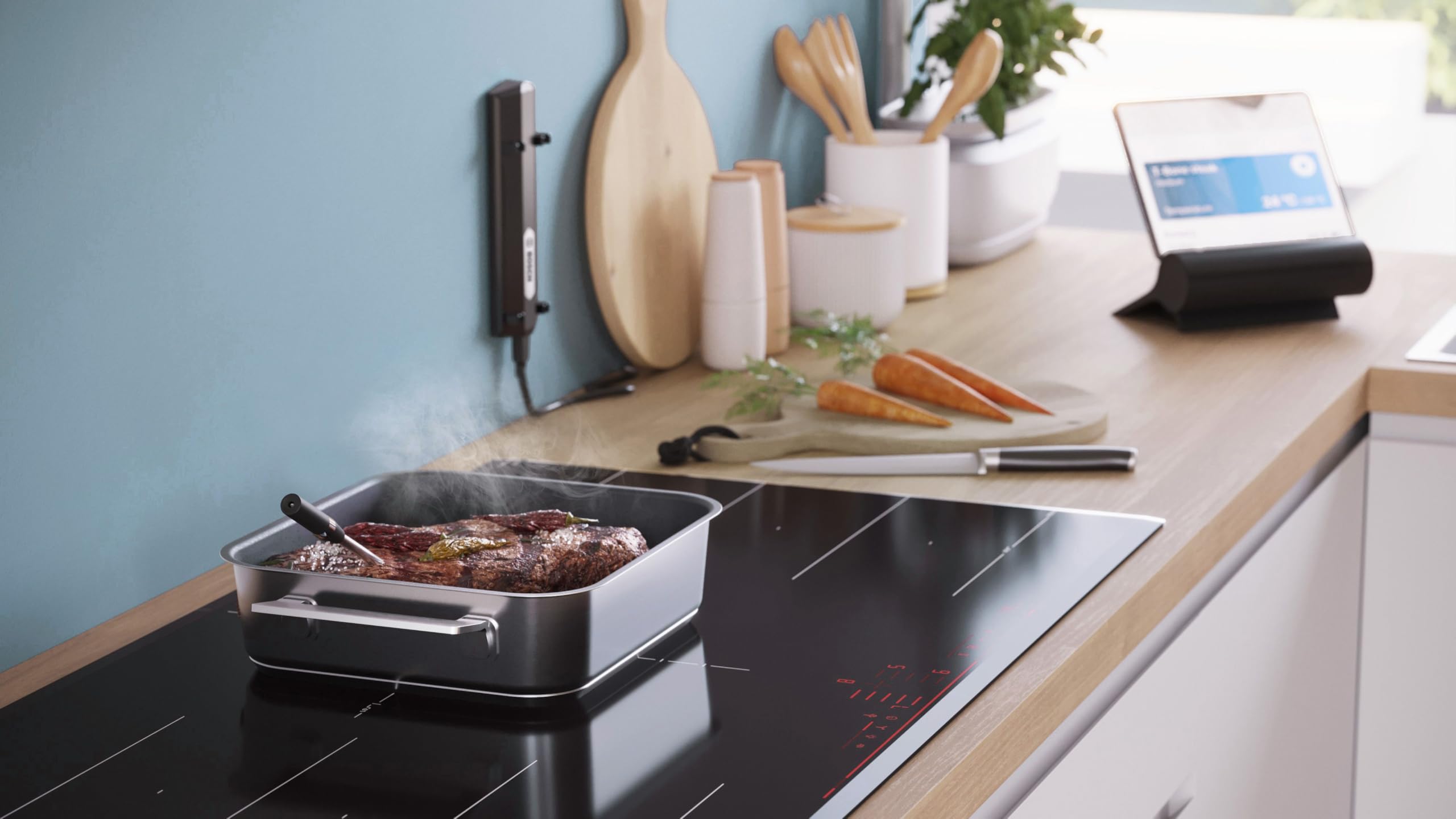 Bosch HEZ32WA00, Thermomètre de cuison, Sans fil, Noir