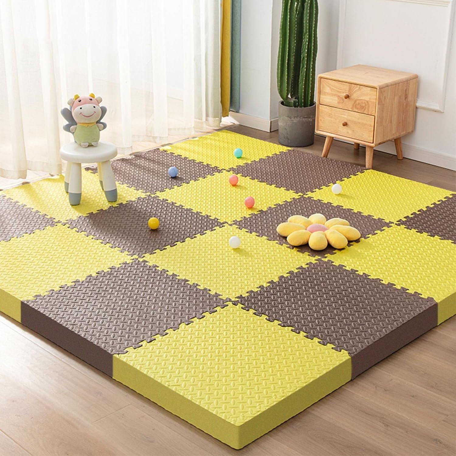 Suelo de espuma EVA protector contra golpes para juegos de bebés en casa 8
