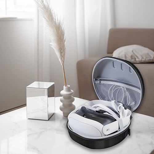 Miniatura 6 de Succlin Estuche rígido de transporte para Quest 3, estuche de viaje para auriculares de realidad virtual para accesorios Quest 3, adecuado para