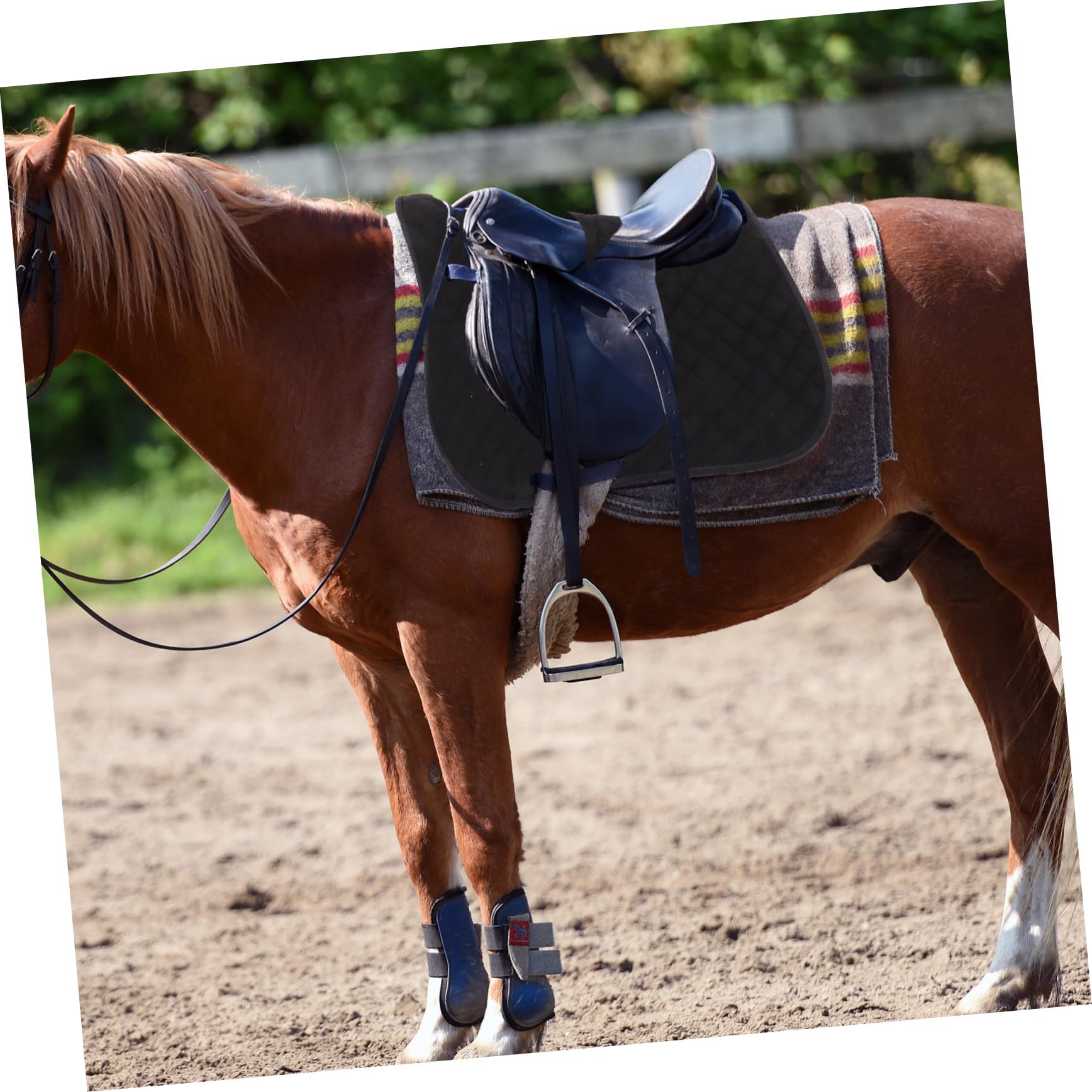 Kisangel Almohadilla Antideslizante para Caballo con Funda de Asiento Acolchada y Correa para Silla de Montar