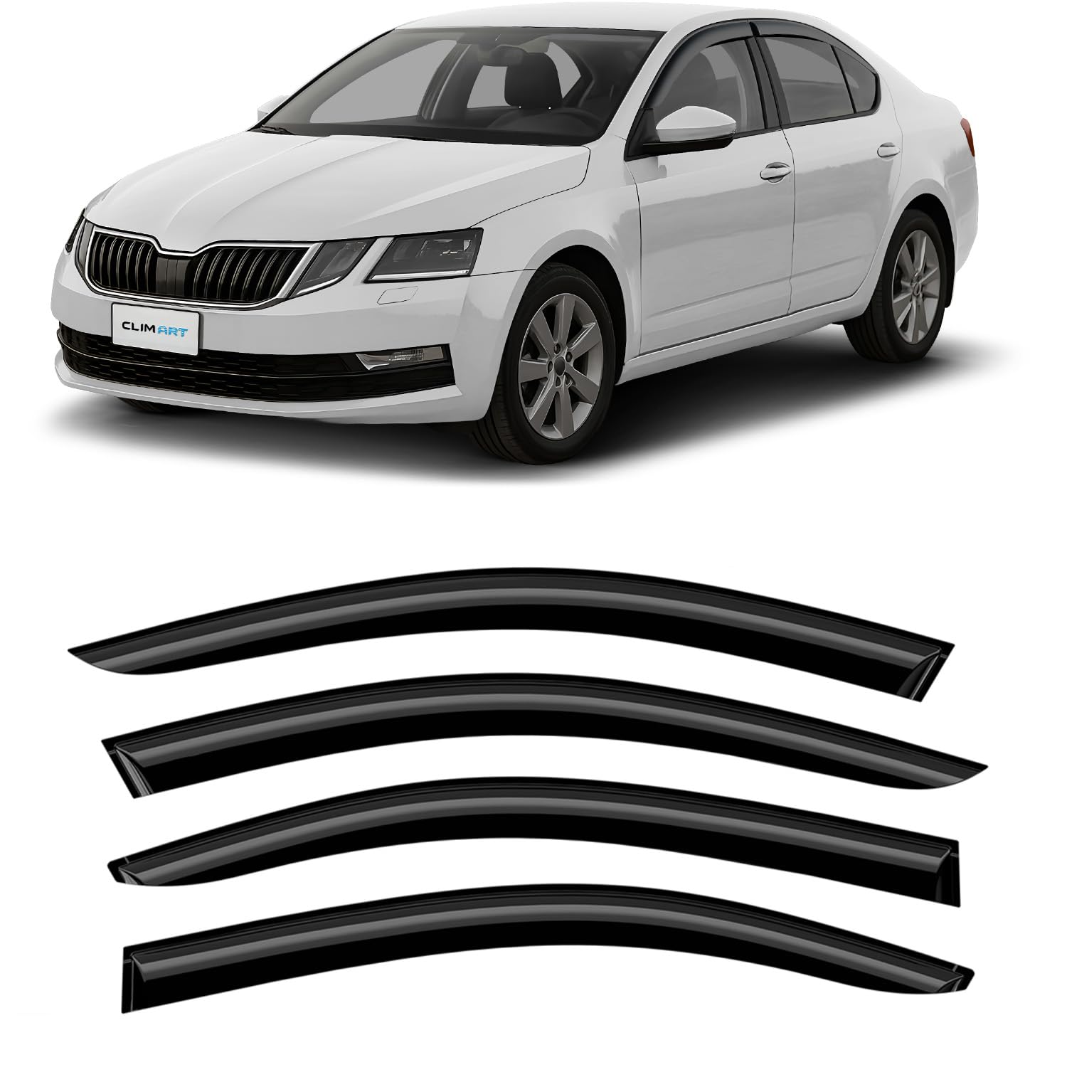 CLIM ART Deflektory do/kompatybilne z Skoda Octavia 13-19 - Naklejana 4 szt