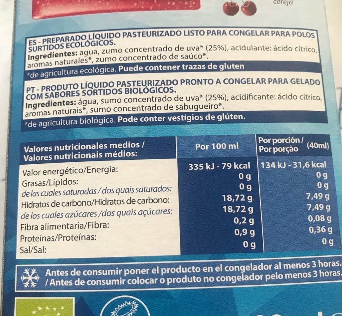 Pack 10x Polos Bio Ice La Finestra Sul Cielo 400 ml | 10 Envases con 10 Polos (Total 100 Polos, 4 L) | Polos Helados Ecológicos