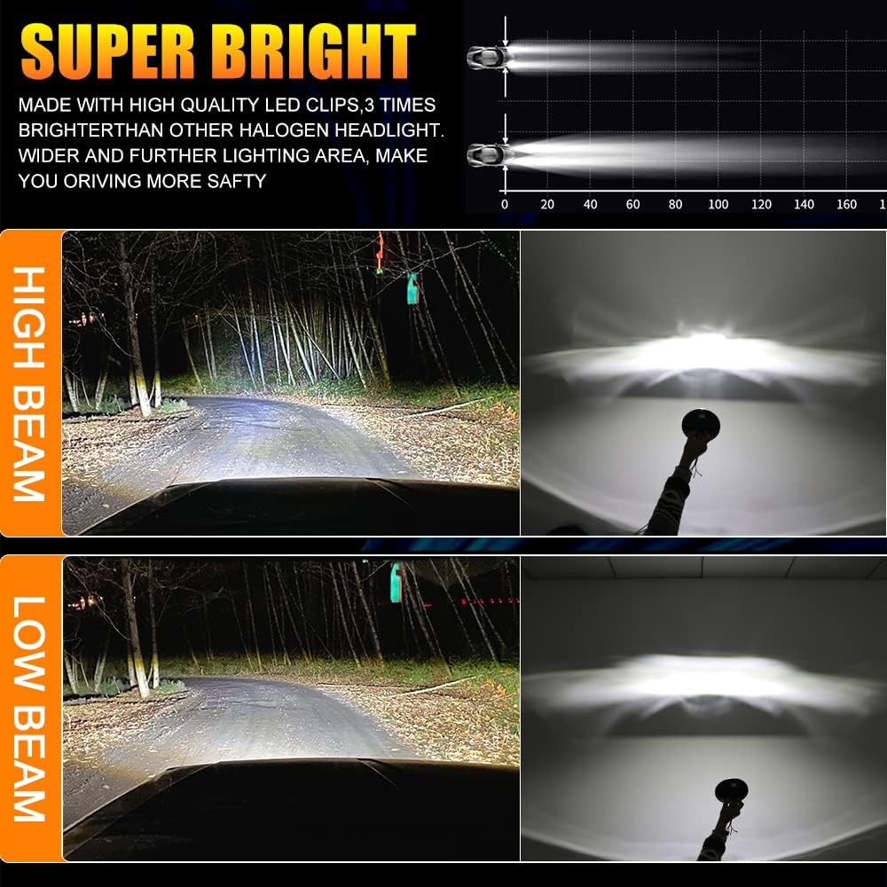 Best Cyber Deals 🔥 4PCS DOT Approved 5 3/4 5.75’’ Inch LED Headlights DRL H4 Headlamp Project Round Compatible with Gran Torino P-eterbilt Semi 349 359 Truck Pickup Get Special Price 4PCS DOT Approved 5 3/4 5.75’’ Inch LED Headlights DRL H4 Headlamp Project Round Compatible with Gran Torino P-eterbilt Semi 349 359 Truck Pickup