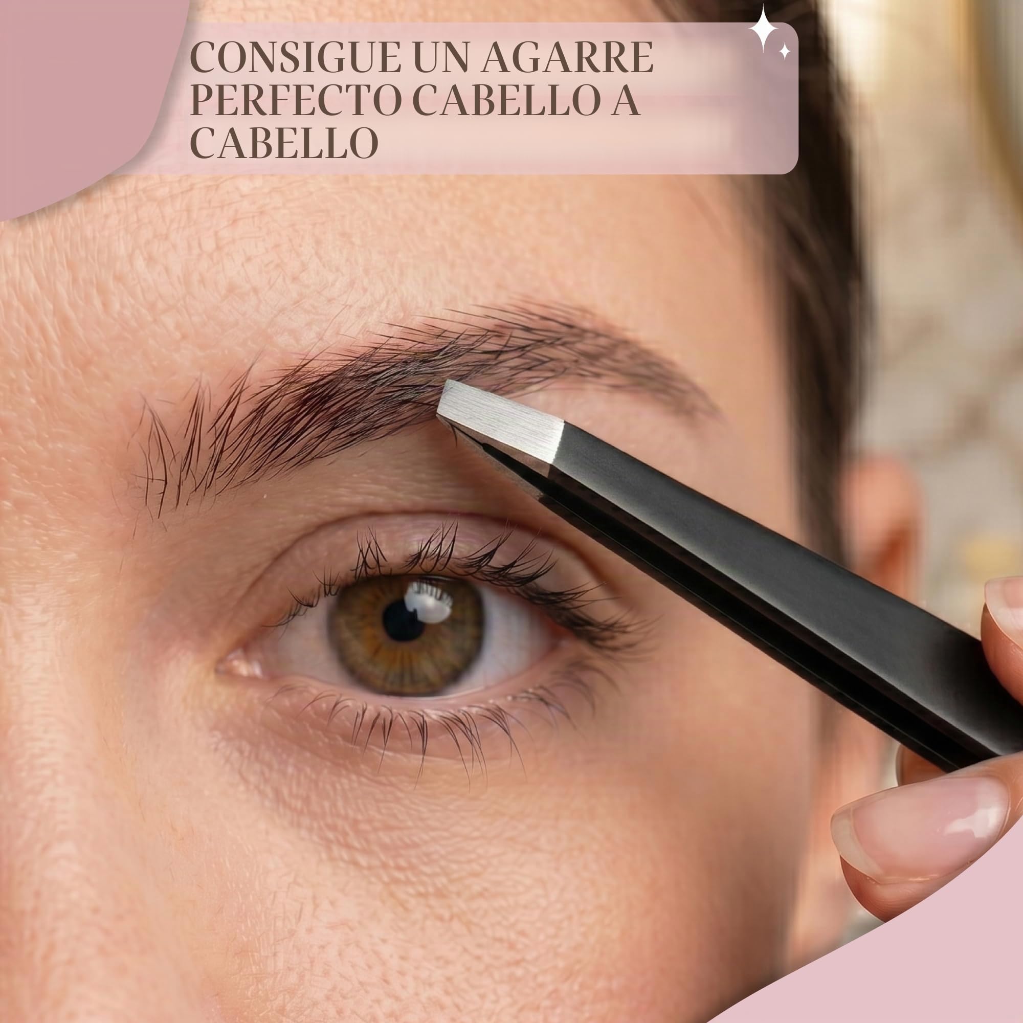 NARZ pinzas Depilar Profesionales Para Vello Facial Mujeresy Hombres, Pinzas de Pelo Precisión de Acero Inoxidable pinzas Para de Cabello Encarnado (4 Piezas)