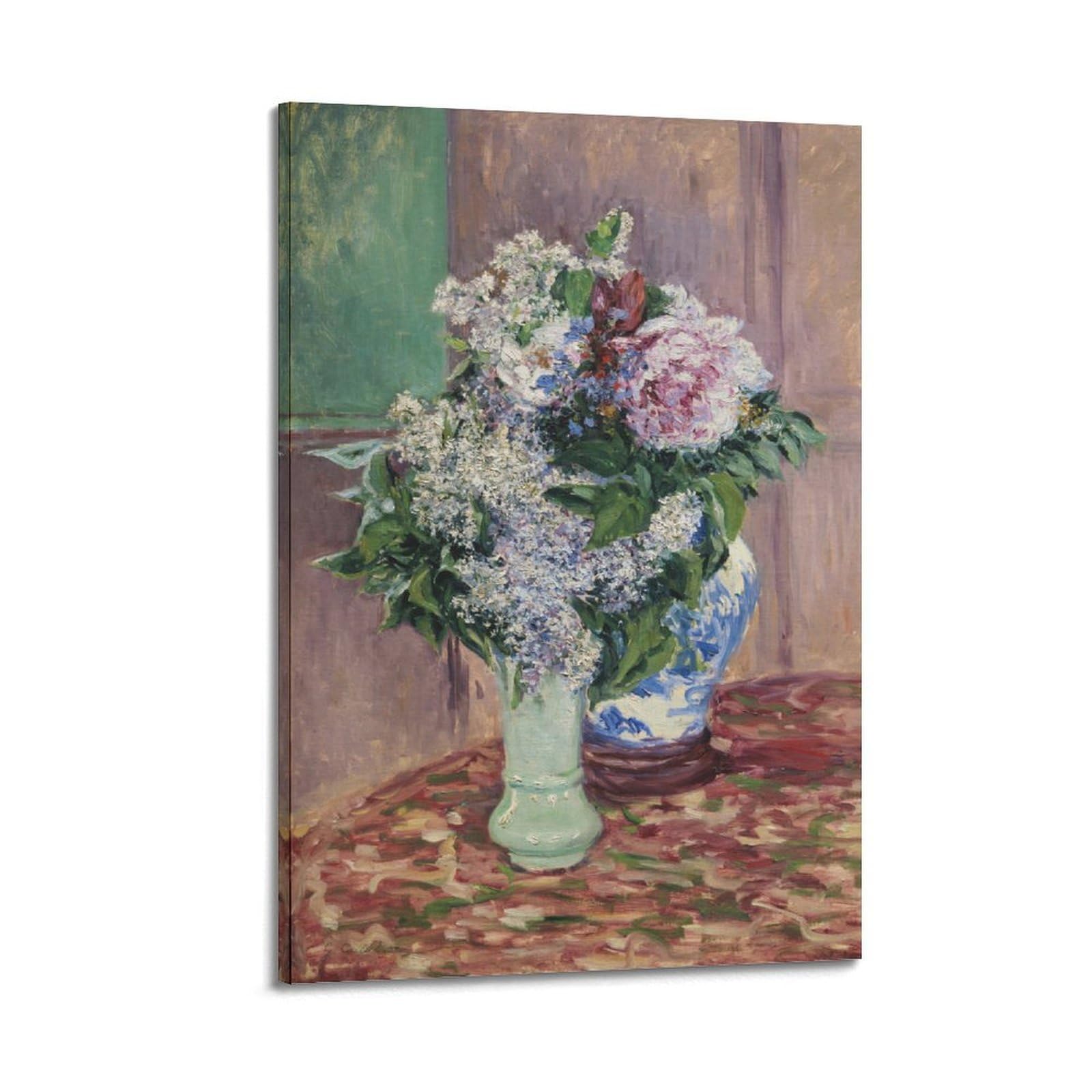 Impression sur toile Lilas et pivoines de Gustave Caillebotte 30x45 cm