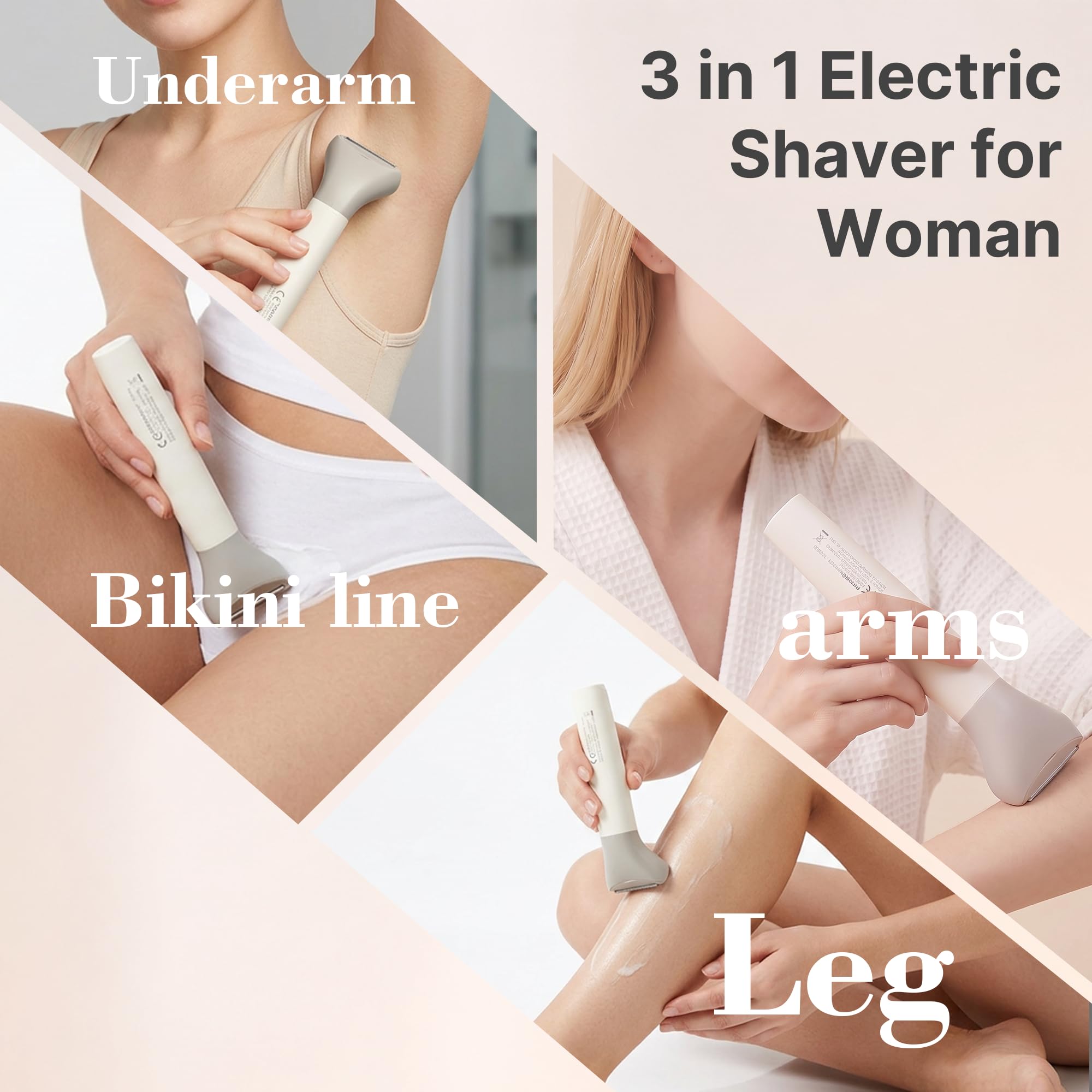 Rasoio elettrico senza fili per bikini da donna | Impermeabile, ricaricabile, design senza fili