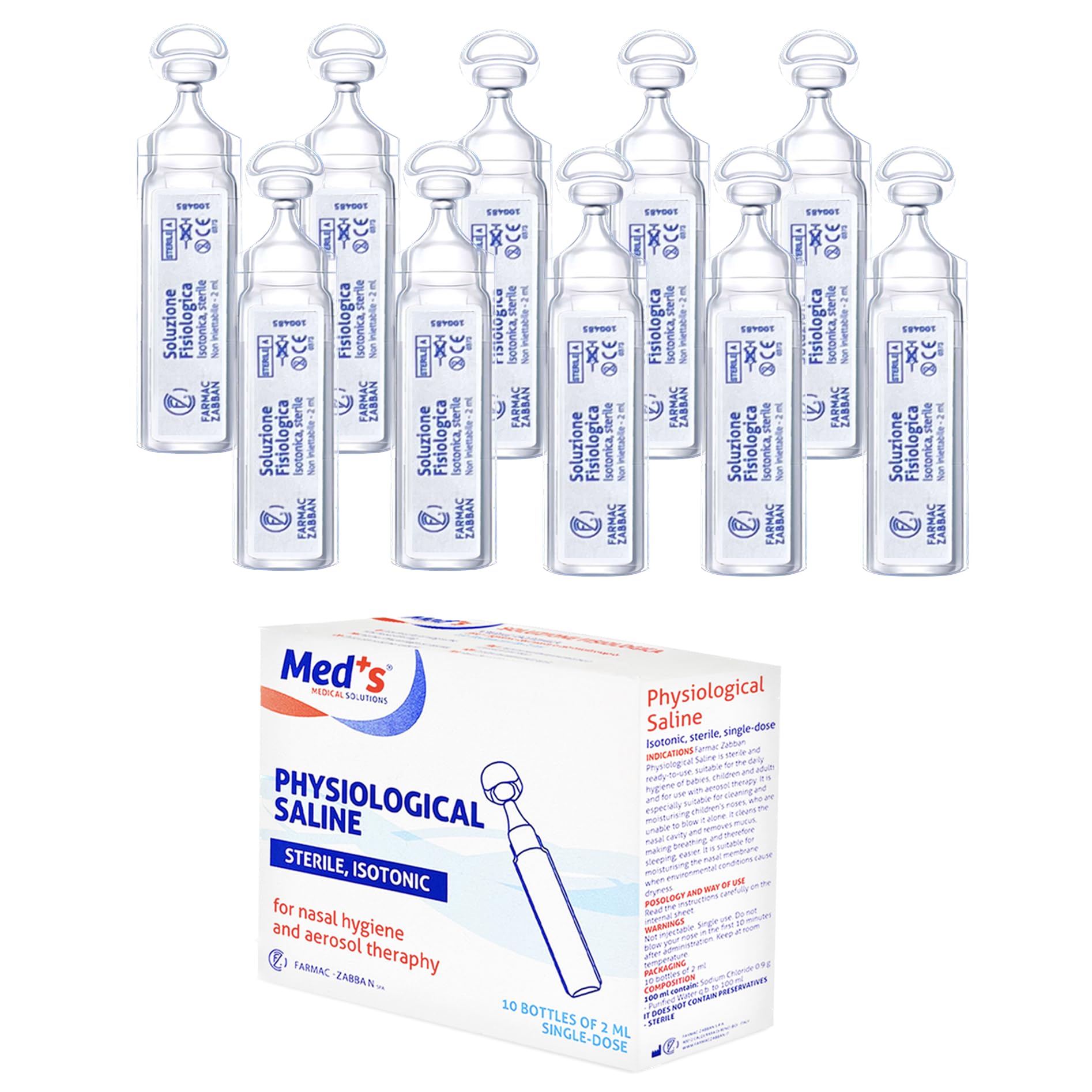 soluzione fisiologica sterile per l'igiene del naso e aerosolterapia 10 flaconcini da 2 ml