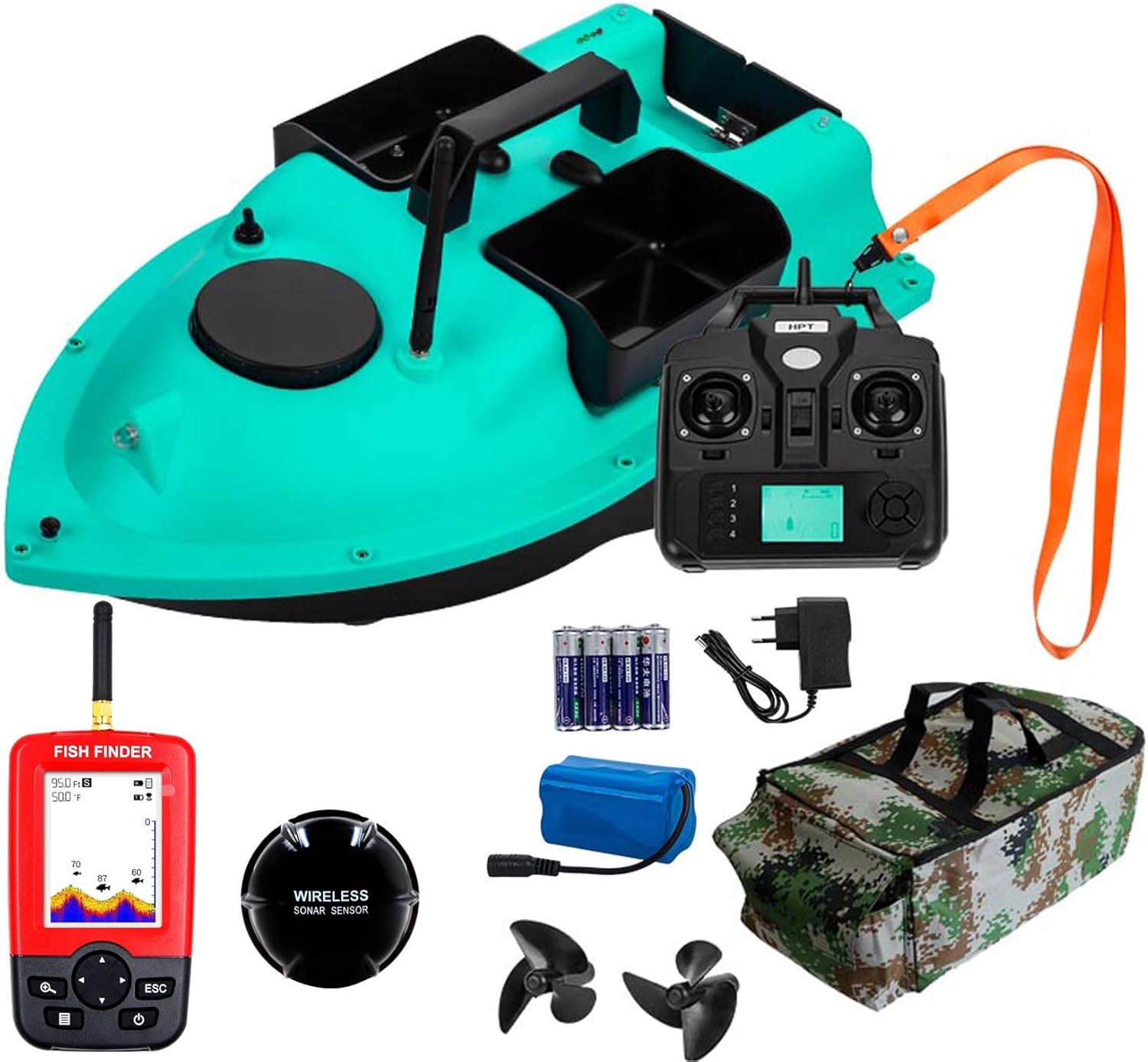 RC Fishing Bait Boat GPS with Portable Sonar Fish Finder