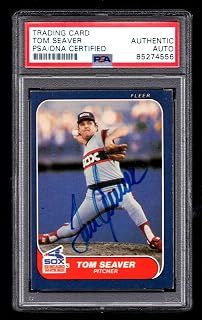 Tom Seaver Psa/dna Certified Authentic 1986 Fleer Signed Card #216 Autograph - Baseball Slabbed Autographed Cards