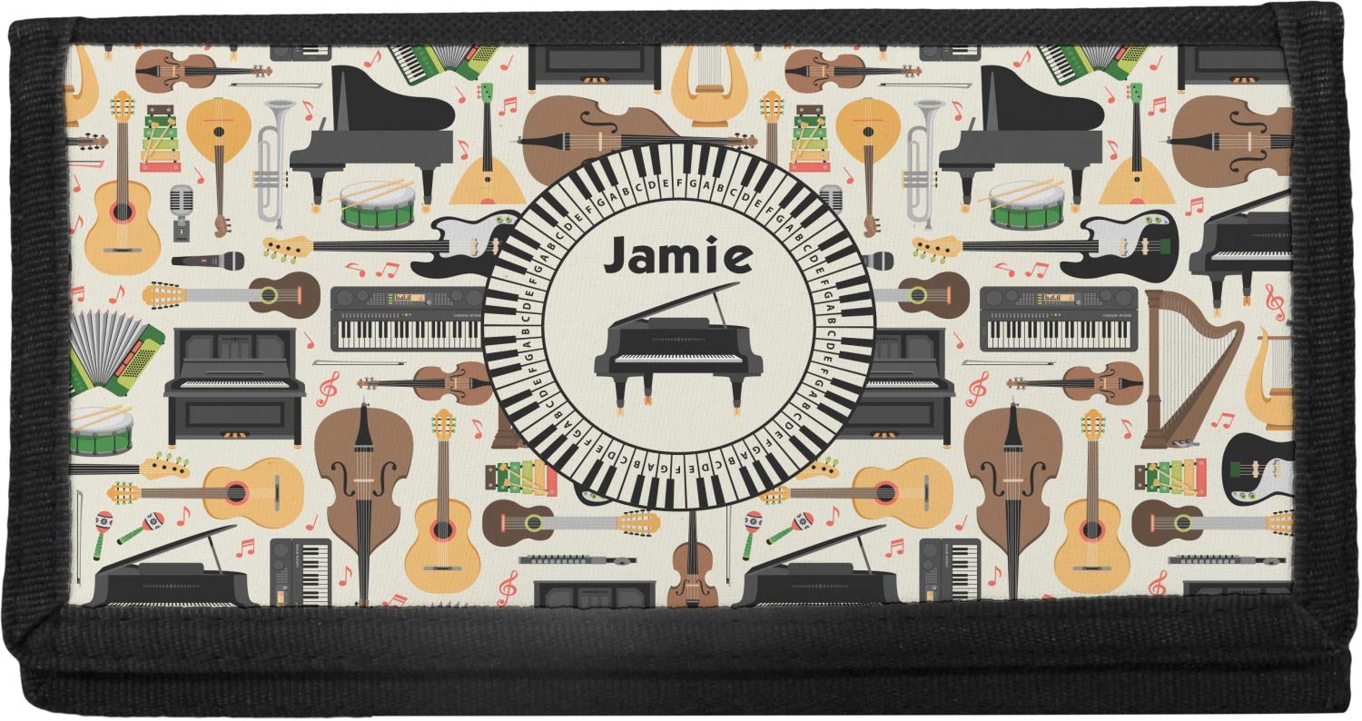 Personalized Musical Instruments Canvas Checkbook Cover