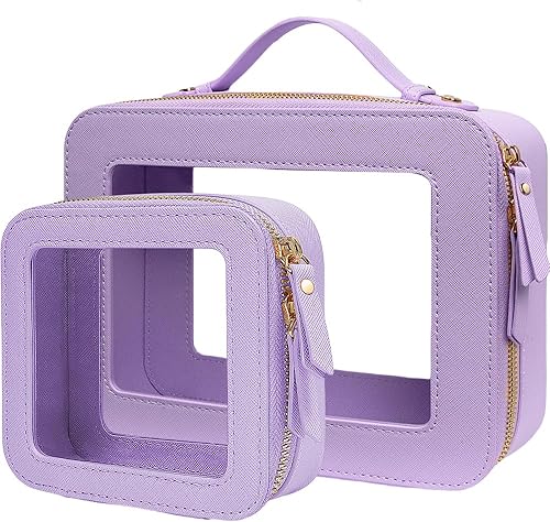 Miniatura 7 de Organizador de bolsa de maquillaje transparente, aprobado por la TSA, bolsa de aseo portátil de viaje multiusos para mujeres, bolsa de maquillaje de