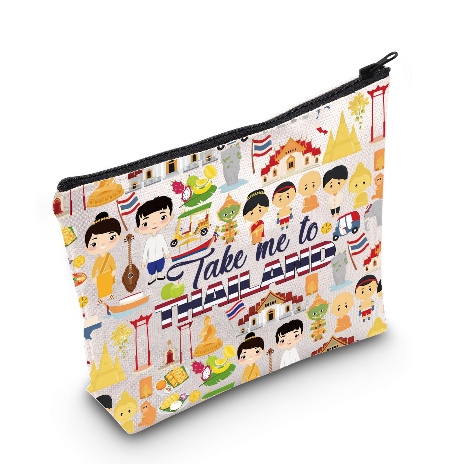 WZMPA Thailand Trip Cosmetic Makeup Bag Thailand Vacation Gift Take Me To Thailand Zipper Pouch Bag Thailand Travel Merchandise (Take Thailand)