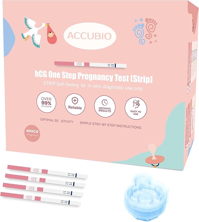 Pregnancy Test Strips with Urine Cups, hCG Early Detection Home Pregnancy Test, Sensitive & Over 99% Accurate, 40 Count Individually Wrapped, Rapid Early Pregnancy Tests Kit 5mm Wider 25mIU/mL