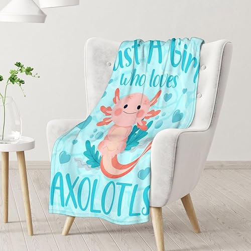 Miniatura 2 de Axolotl - Manta de regalo de 40 x 50 pulgadas para niñas, manta suave y mullida azul para cama, sofá y sala de estar