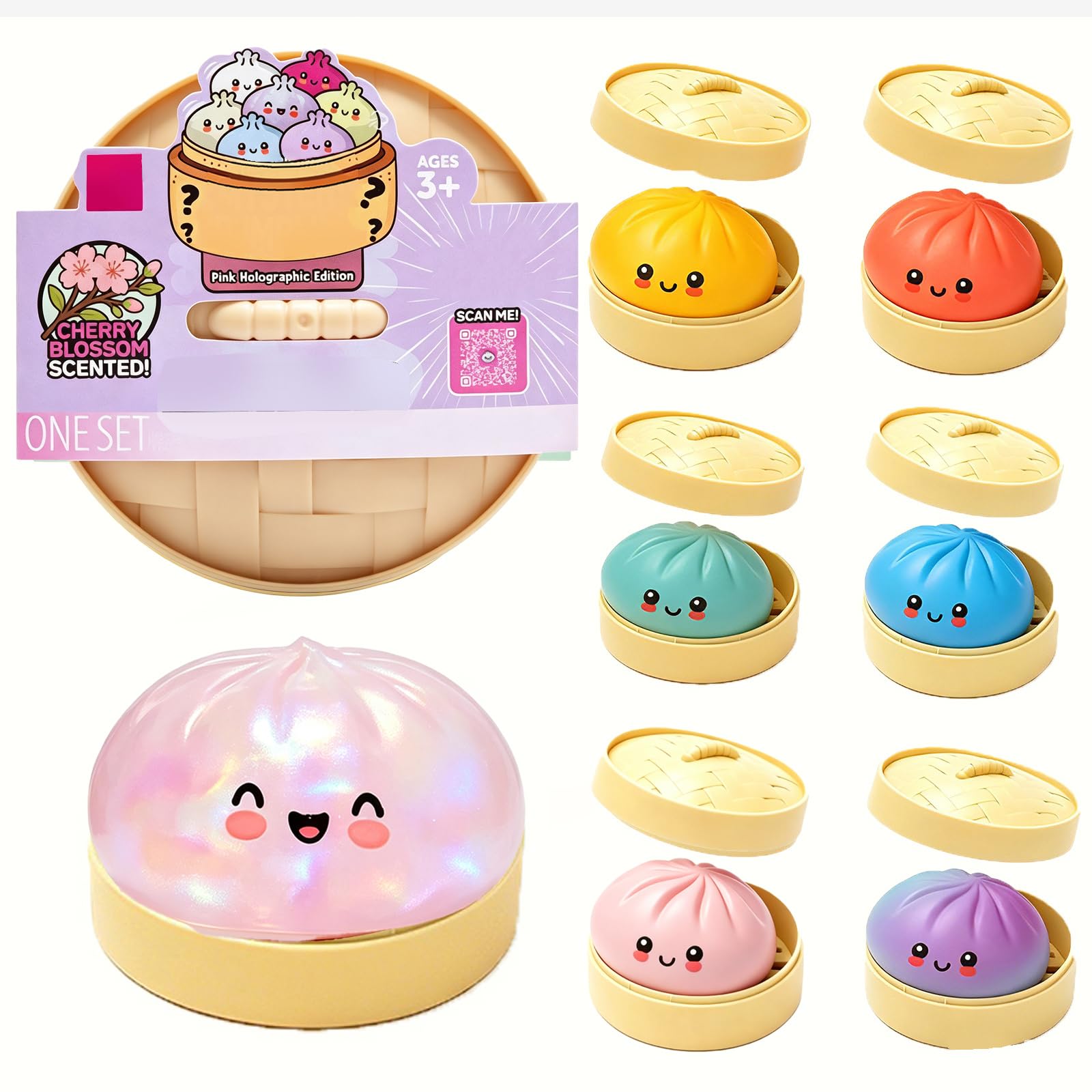 1PC Kawaii Bao Bun Squishy for Adults,Cute Stress Balls Sensory Fidget (C1)