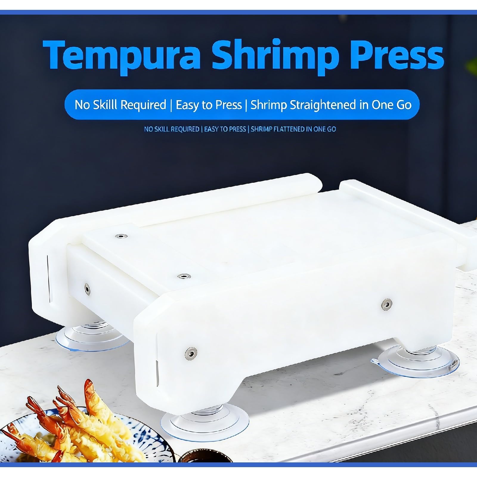 Manuelle Garnelenpresse mit Ablauflöchern, Anti-Rutsch-Design für Sushi, japanische Küche, perfekt für Hobbyköche und Meeresfrüchte-Liebhaber