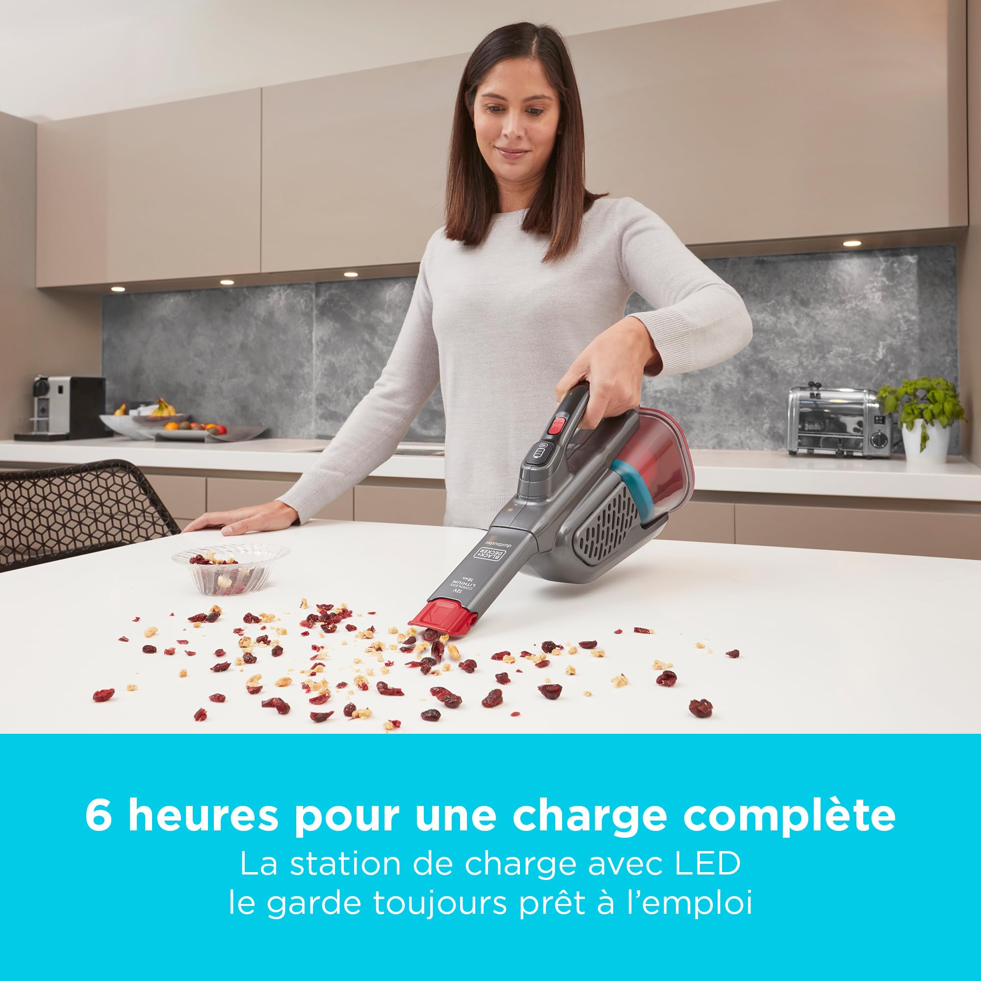 BLACK+DECKER - Aspirateur à Main sans Fil 12V, BHHV315B-QW