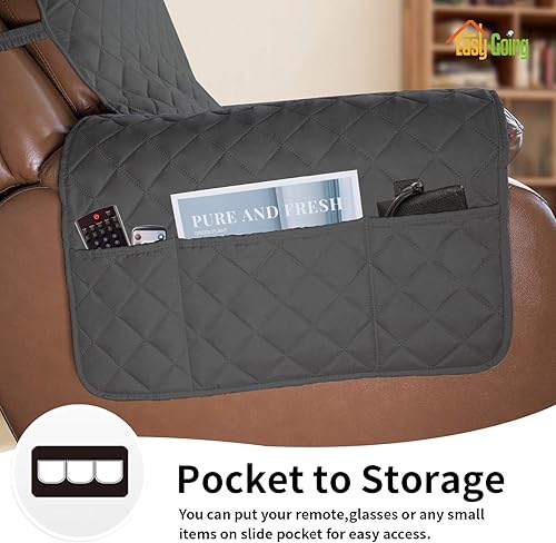 Miniatura 388 de Easy-Going - Funda reversible para sofá, resistente al agua, con varillas de espuma y correas elásticas, protector de muebles para mascotas y perros