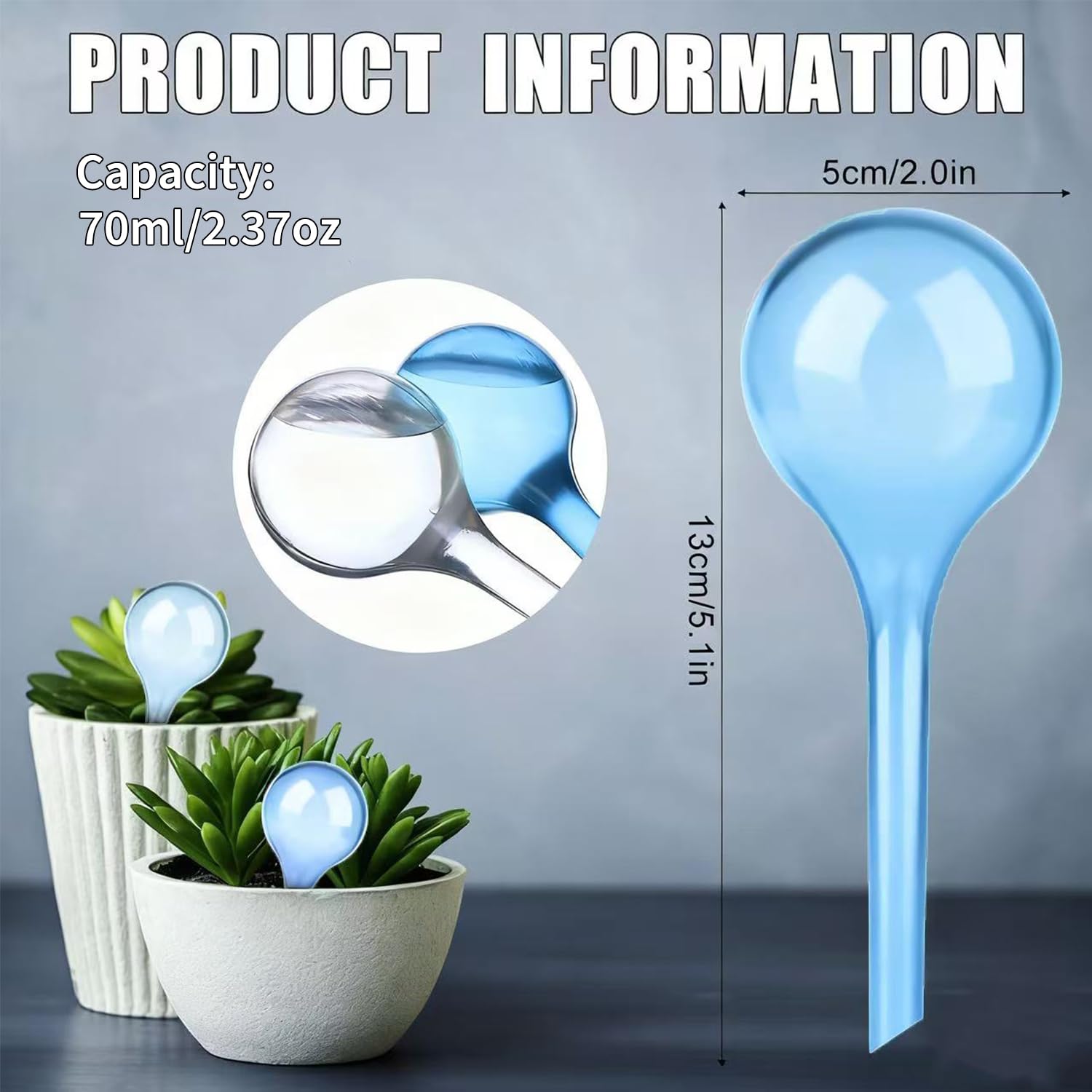 14 Pièce Boules d'Irrigation pour Plantes, Arrosage Goutte à Goutte Auto pour Plantes, Bulbes d’Arrosage Automatique pour Plante Fleur D'intérieur et D'extérieur