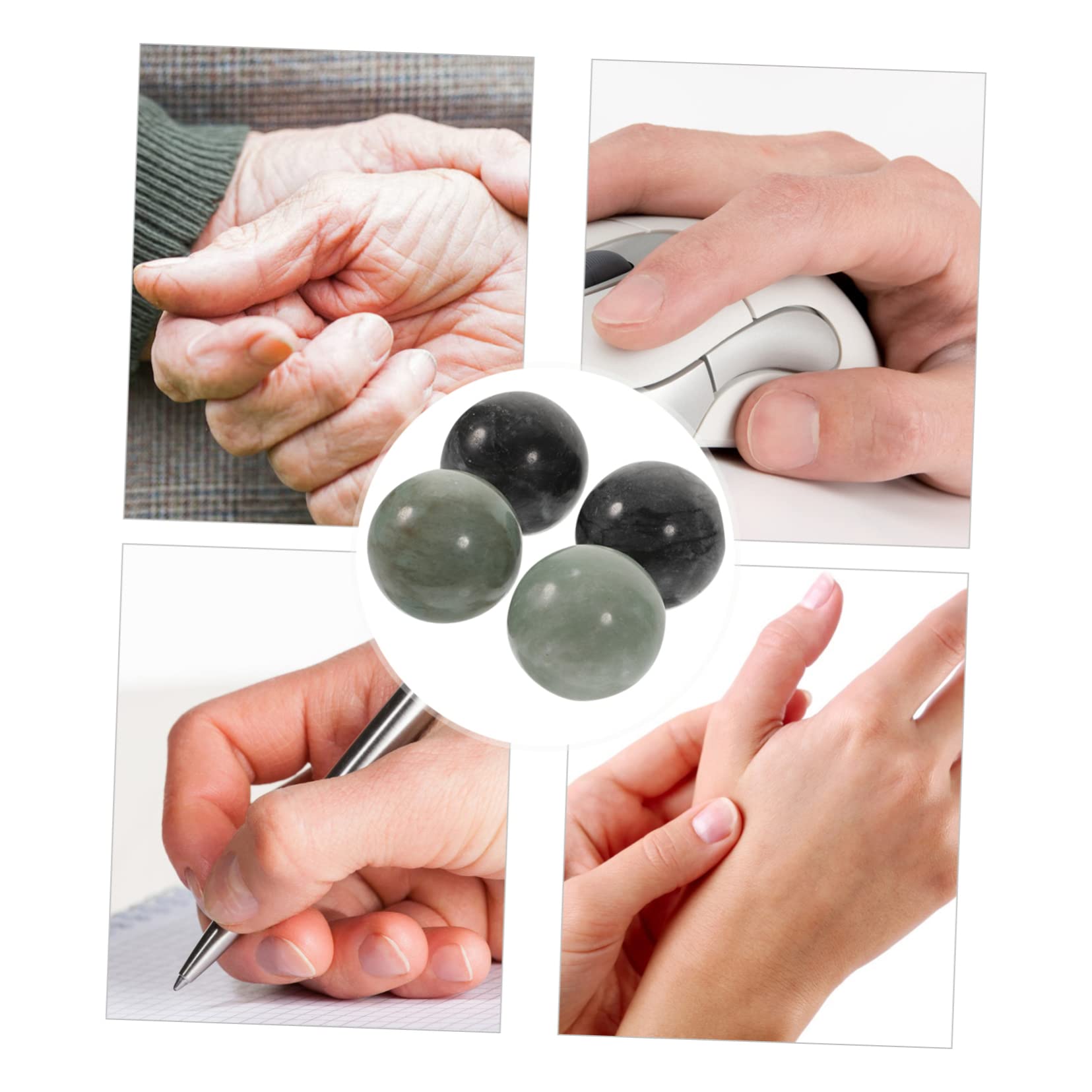 Anneome de Bolas Rodantes de Mármol y Presión de Acupuntos 2 Juegos Redondas y Lisas para Masaje de Manos Ideales para Terapia Física