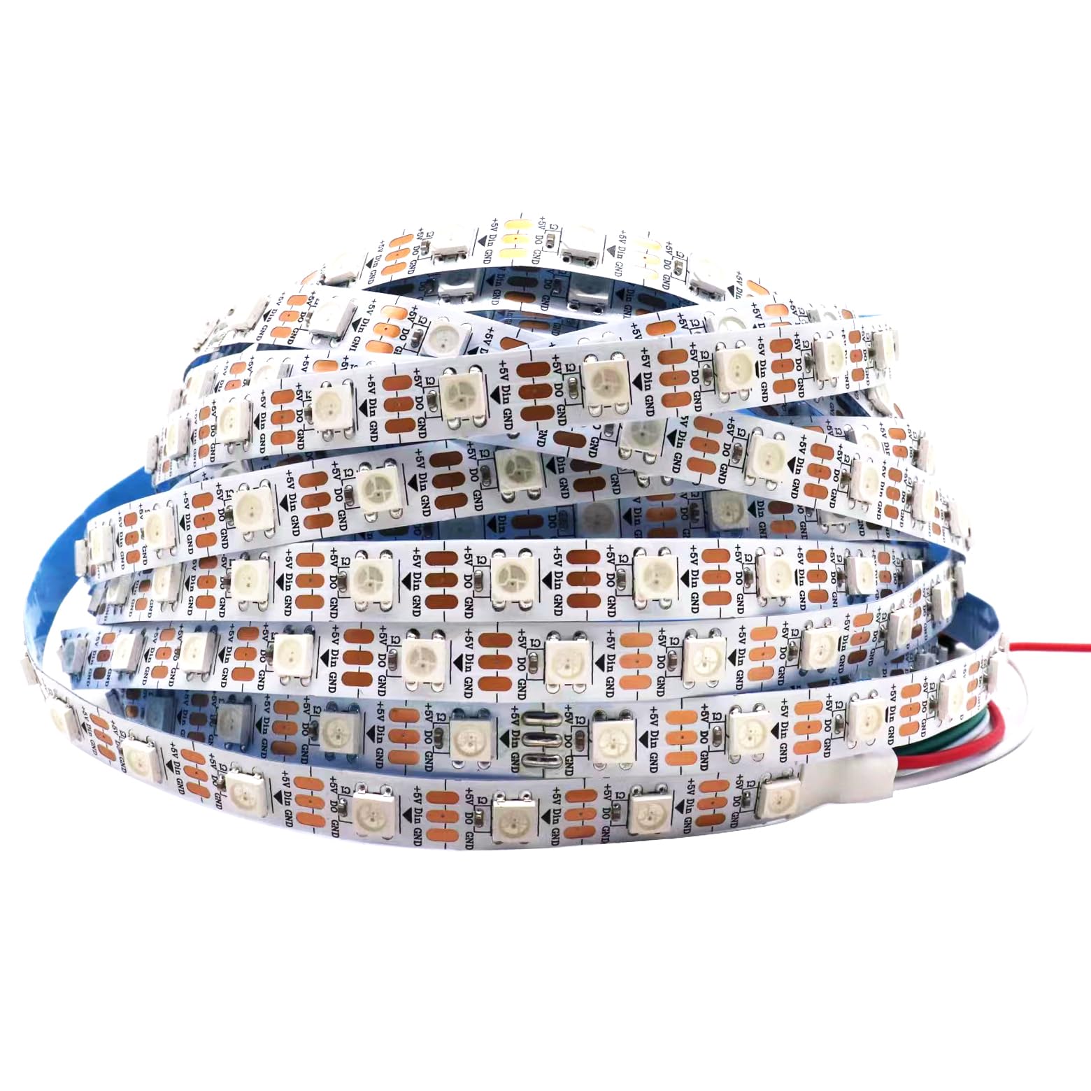 ADRESUNO WS2812B Individual Addressable LED Strip Light 5050 SMD RGB Strip 16.4FT 60Pixels/m 300Pixels White PCB Full Color LED Pixel Strip Non-Waterproof DC5V