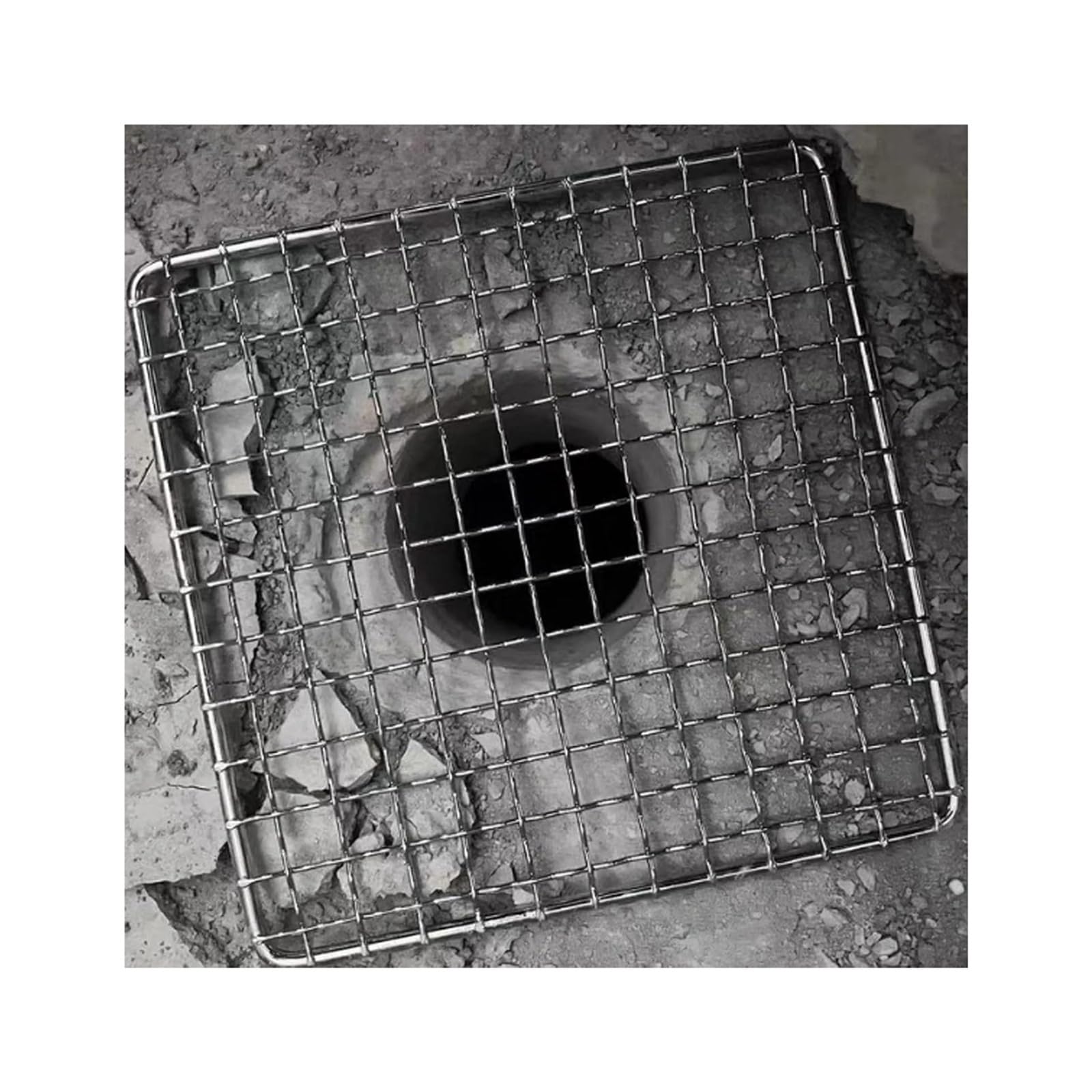 Stainless Steel Square Drain Protectors 304 Stainless Steel Square Outdoor Drain Cover 1cm Filter Hole Removable Multiple Sizes(20x20cm)