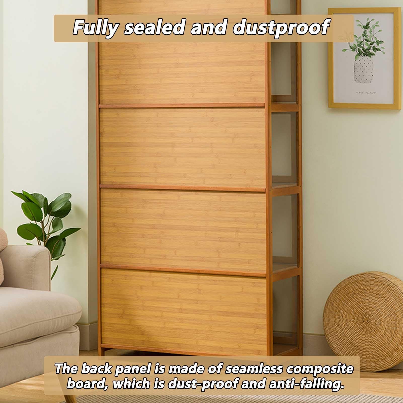 Vetrina in Acrilico, Vetrina per Oggetti da Collezione, Vetrina Multifunzionale per Curiosità Realizzato in Materiale di Bambù Naturale, Design Della Porta Ribaltabile ( Color : Dark brown , Size : 80