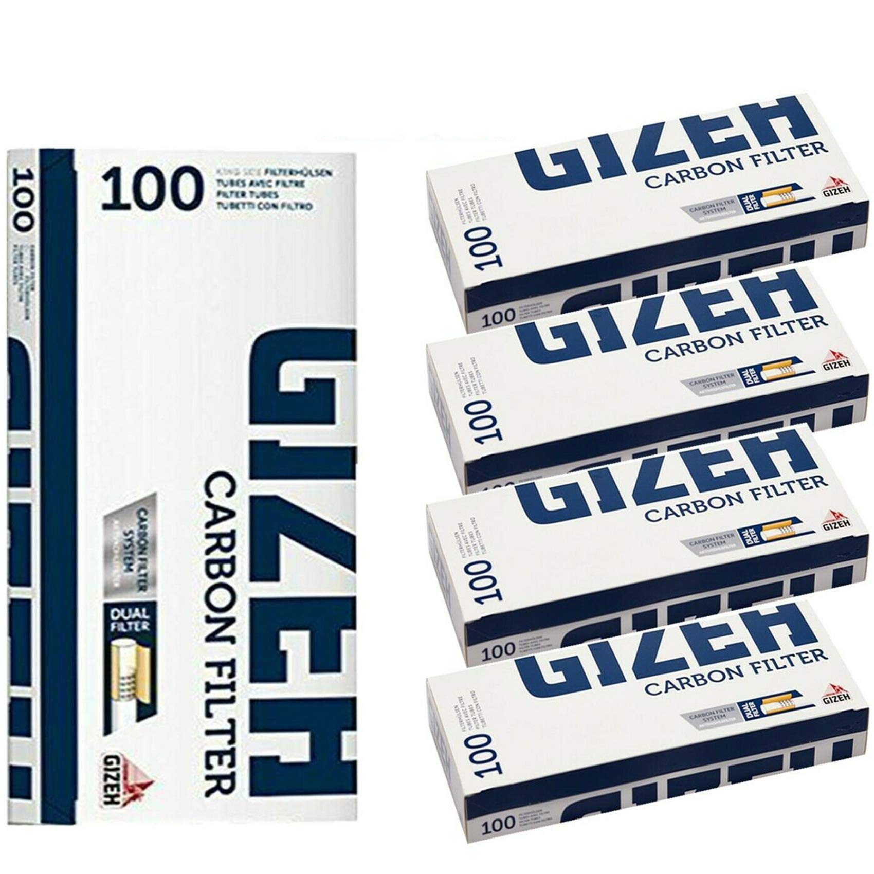 200-2000 x GIZEH Filter Active CARBON Smoking TUBES Charcoal Cigarette Tobacco Tip UK (500 x GIZEH CARBON FILTER TUBES) โ image 1