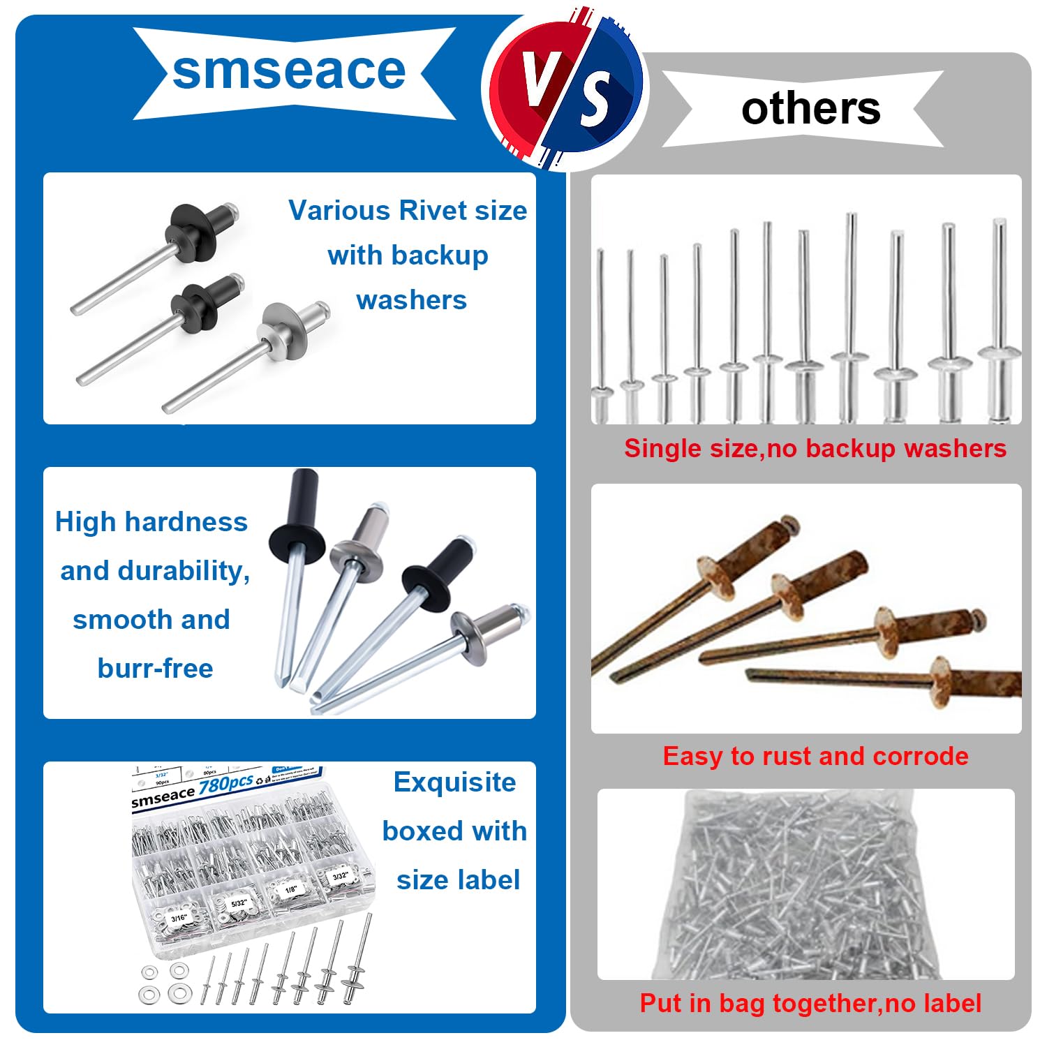 Stainless Steel Rivets Kit - 1000 Pcs -4