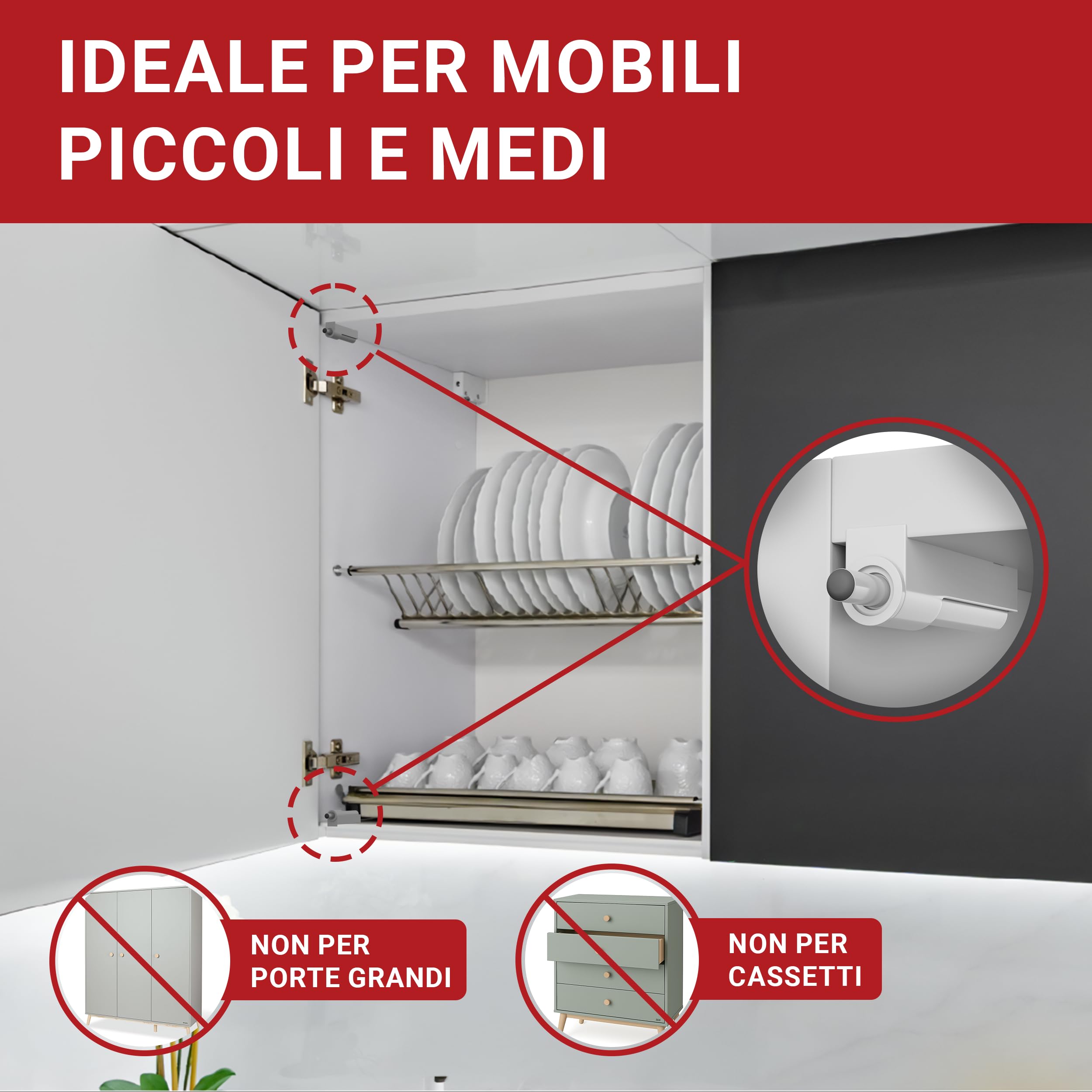 Ammortizzatori Porta Soft Close - Set 10 Pezzi Per Ante E Cassetti Cucina - Foto 10