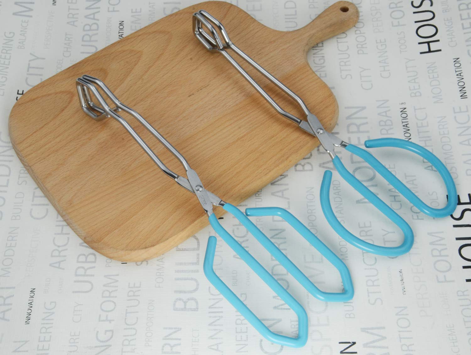 HINMAY Juego de 2 pinzas estilo tijera de 25,4 cm y 27,9 cm de acero inoxidable para asar a la parrilla